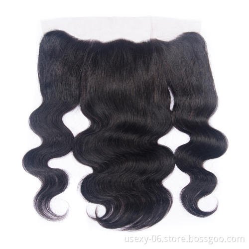 Indian Wholesale Top Quality Original Real Human Hair 13x4 Swiss Lace Front Closure
